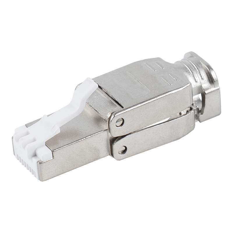 Cat6A Shielded Push-down Type Toolless RJ45 Connector RJ-602S-1-C6A