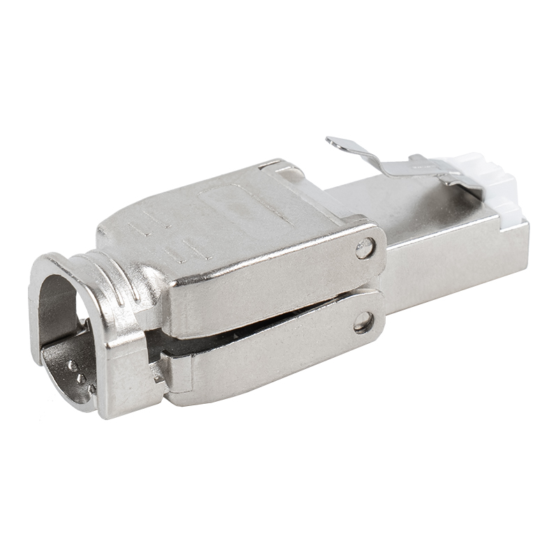 Cat6A Shielded Metal Buckle Toolless RJ45 Connector RJ-602S-2-C6A