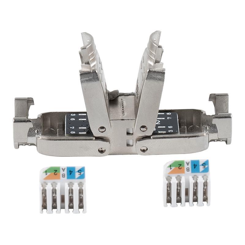 Cat6A Shielded Push-down Type Toolless Connector RJ-603S-3-C6A