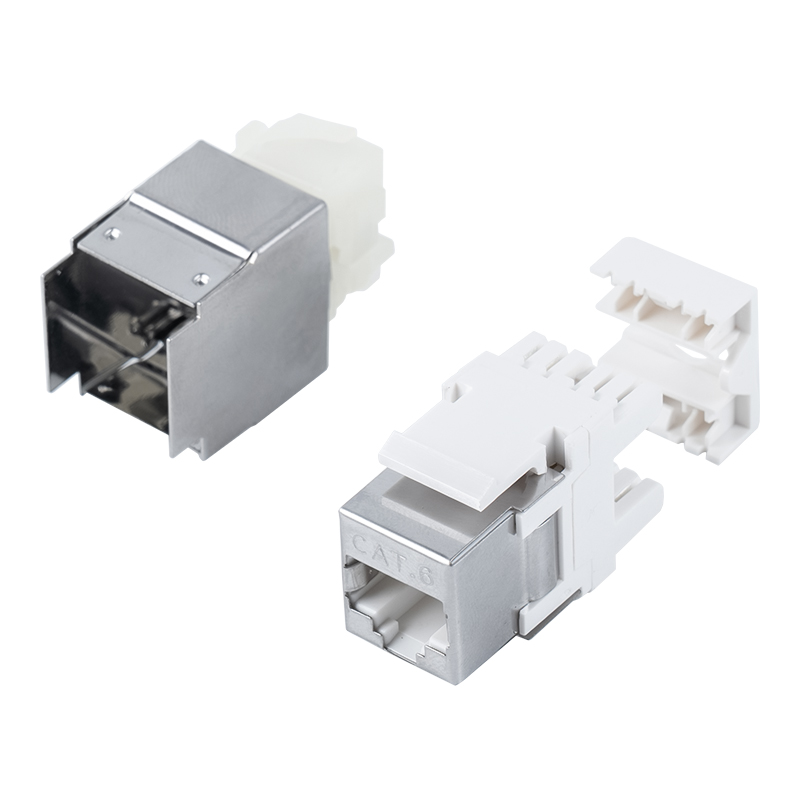 Cat6A Shielded 180° Keystone Jack (with metal casing) SM-2064SD8C6A