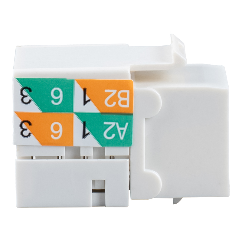 Cat6 Unshielded 90° Keystone Jack (dual-purpose wiring) SM-2081D8C6