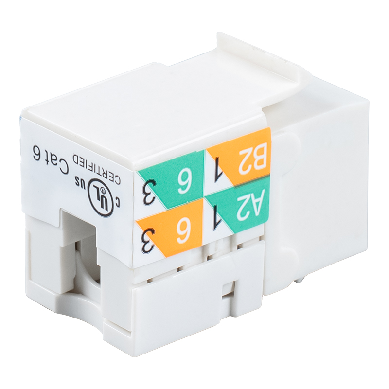 Cat6 Unshielded 90° Keystone Jack (dual-purpose wiring) SM-2081D8C6
