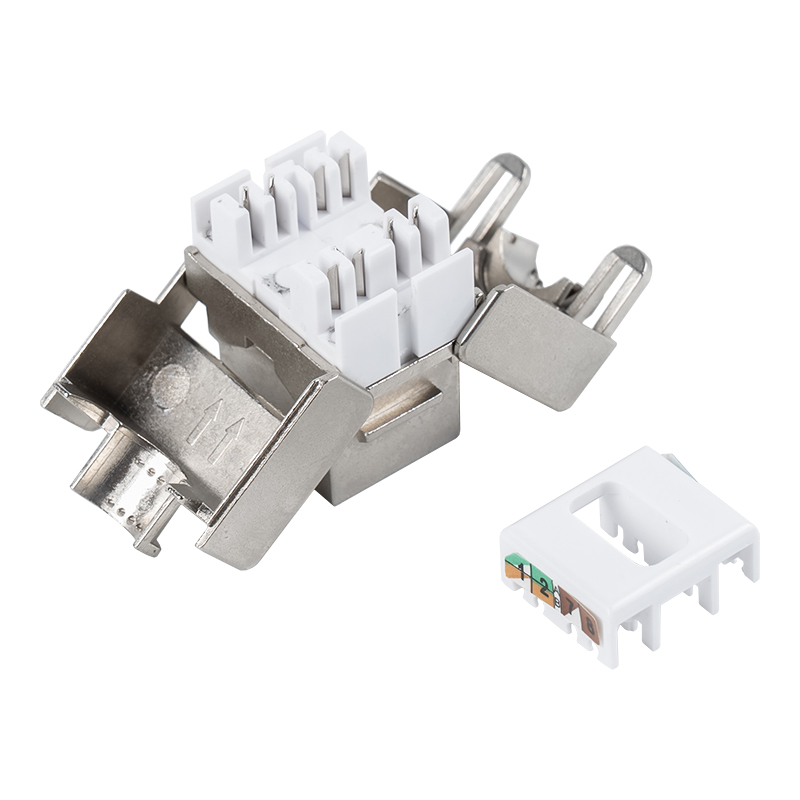 C6A Shielded 180° Tolless Keystone Jack (flip-open type) SM-2336SH8C6A 