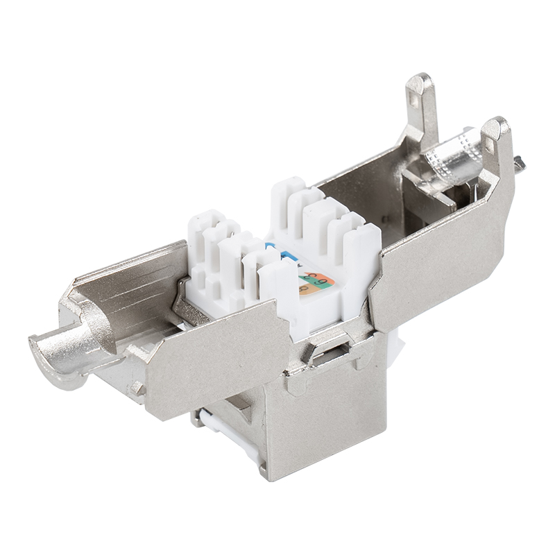 C6A Shielded 180° Tolless Keystone Jack (flip-open type) SM-2336SH8C6A 
