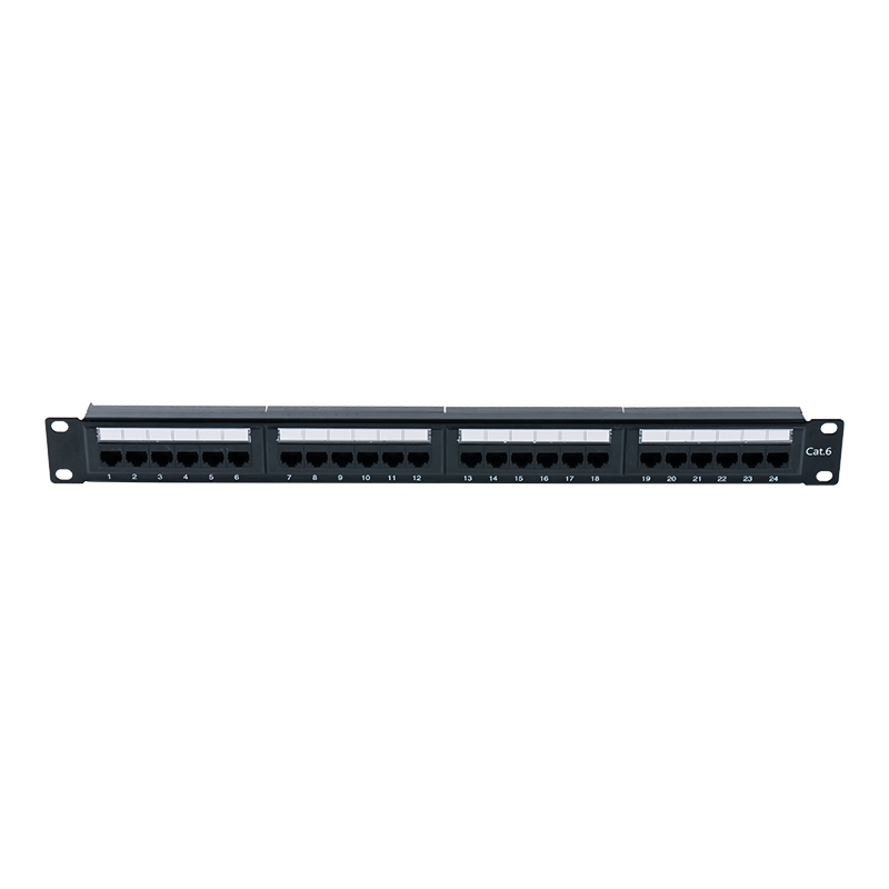 Category 6 19-inch 1U Unshielded 24-Port Patch Panel (Dual-purpose IDC; with plastic insert) SP-3204D24-C6