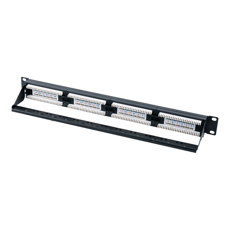 Category 6 19-inch 1U Unshielded 24-Port Patch Panel (Dual-purpose IDC; with plastic insert) SP-3204D24-C6
