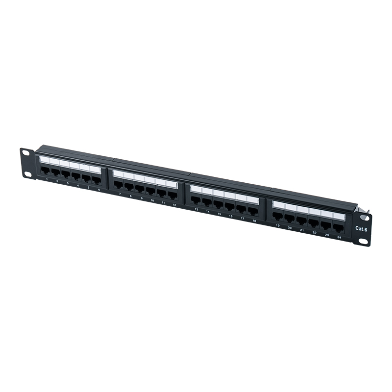 Category 6 19-inch 1U Unshielded 24-Port Patch Panel (Dual-purpose IDC; with plastic insert) SP-3204D24-C6