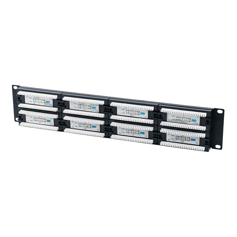 Cat5e 19-inch 2U Unshielded 48-Port Patch Panel (Dual-purpose IDC; with plastic cardboard insert) SP-3204D48-C5E