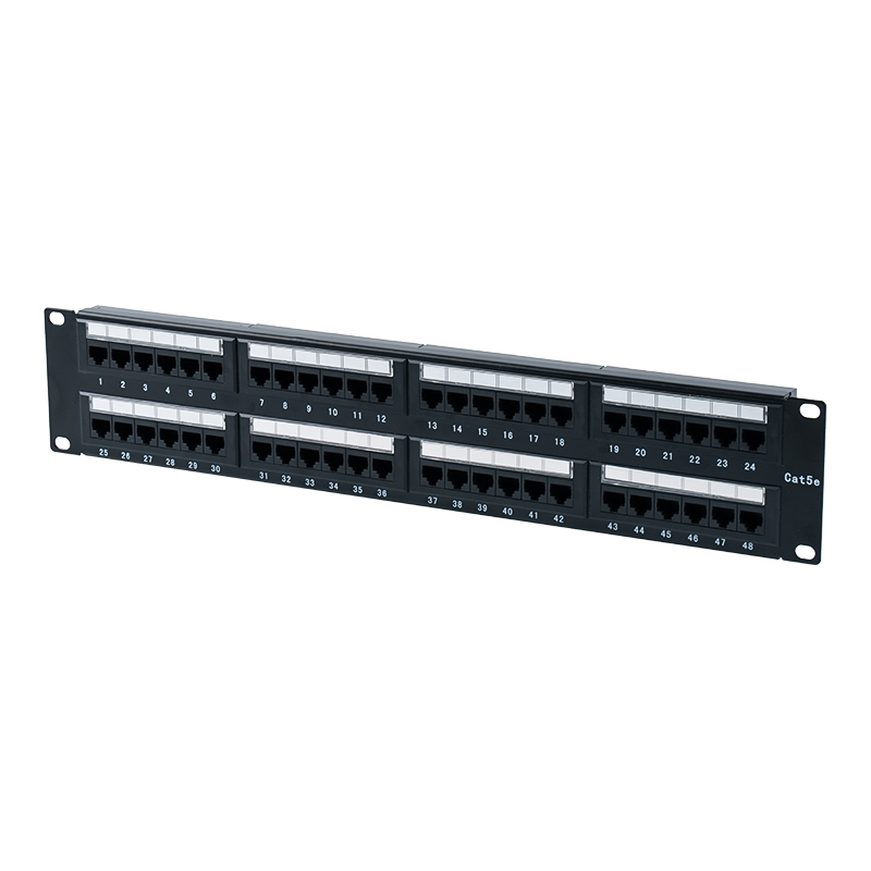 Cat5e 19-inch 2U Unshielded 48-Port Patch Panel (Dual-purpose IDC; with plastic cardboard insert) SP-3204D48-C5E