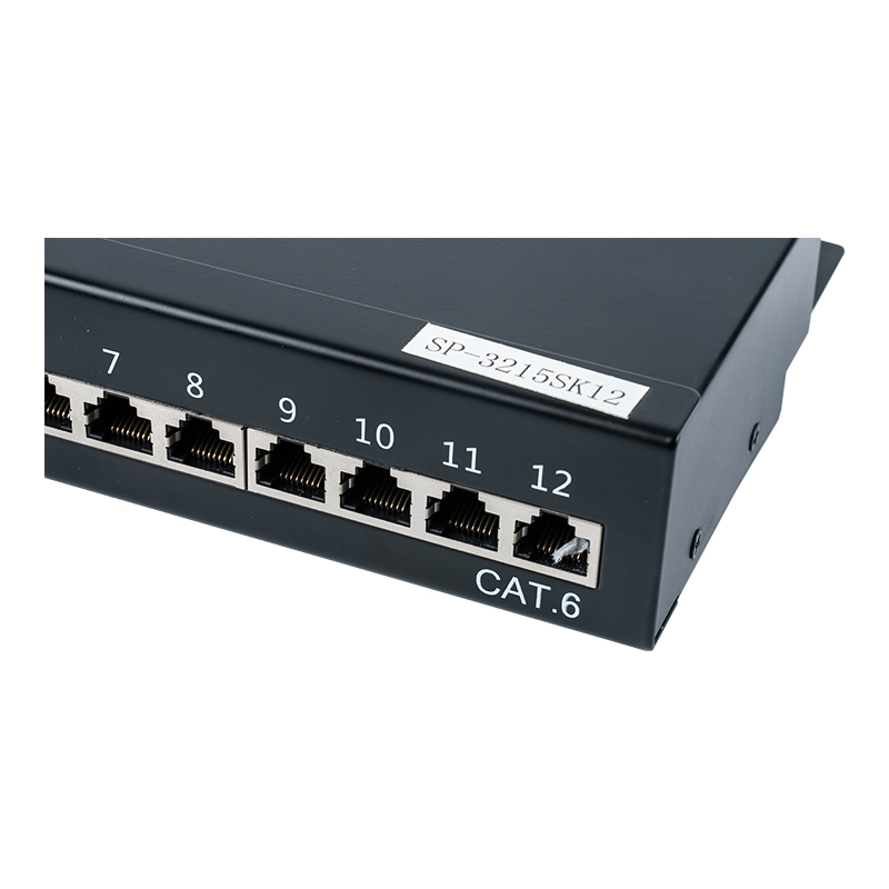 Category 6 1U shielded 12-port patch panel SP-3215SK12-C6