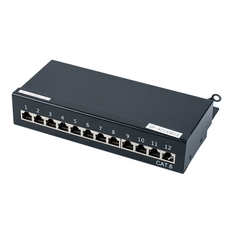 Category 6 1U shielded 12-port patch panel SP-3215SK12-C6