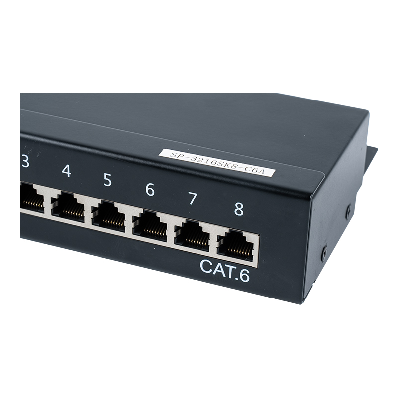 Category 6 1U shielded 8-port patch panel SP-3216SK8-C6