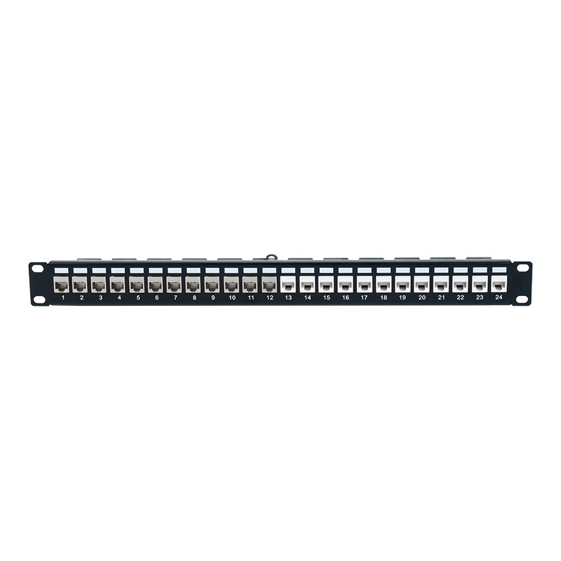 19-inch 1U 24-port shielded patch panel (with C6A module) SP-3246S-24P
