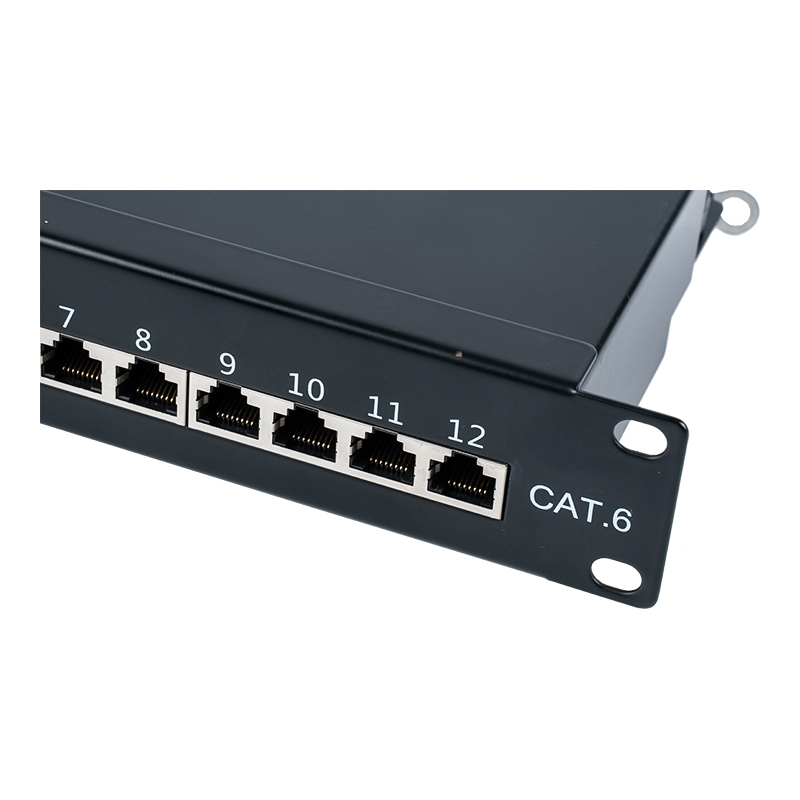 Category 6 10-inch 1U shielded 12-port patch panel SP-3250SK12-C6