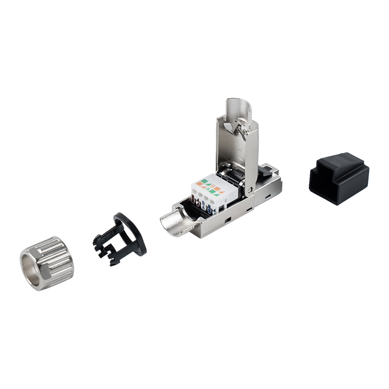 Cat7 Shielded Toolless RJ45 Connector(with Plastic Protective Sleeves) RJ-G50S-1-C7
