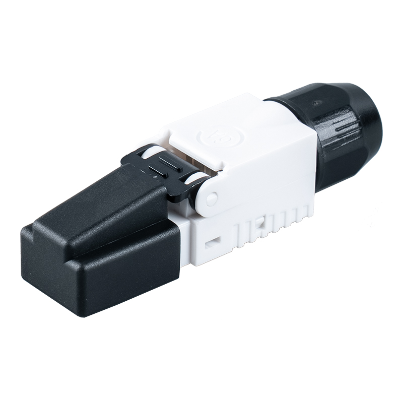 Cat7 Unshielded Toolless RJ45 Connector（with plastic caps on the head ） RJ-G50U-1-C7