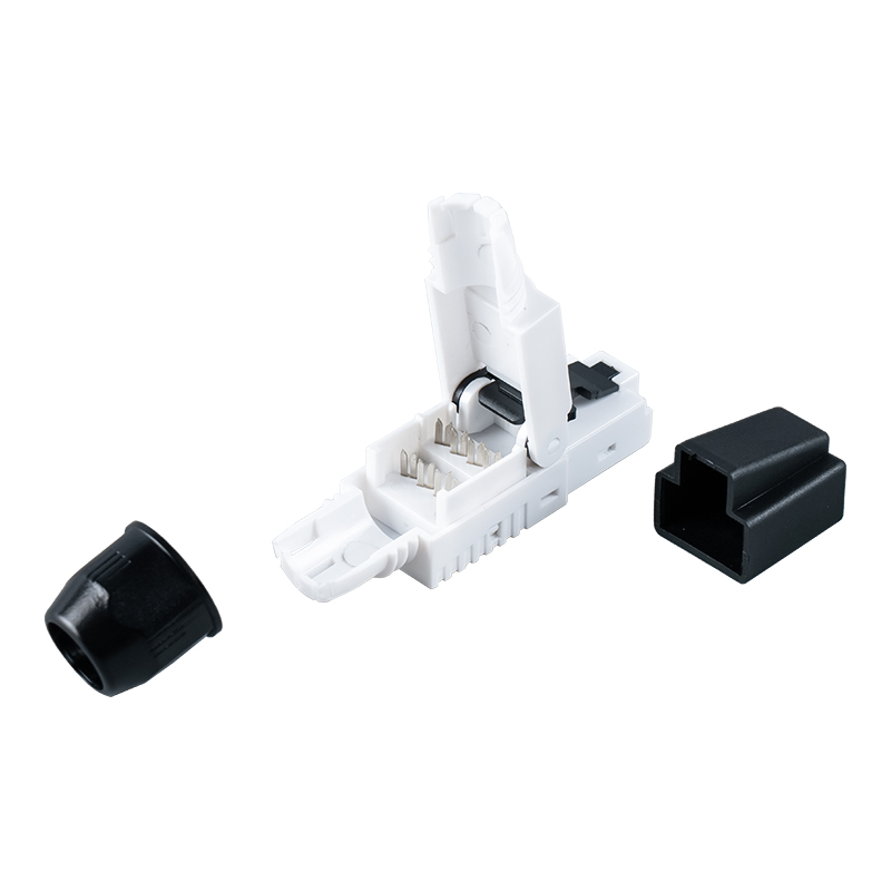 Cat7 Unshielded Toolless RJ45 Connector（with plastic caps on the head ） RJ-G50U-1-C7