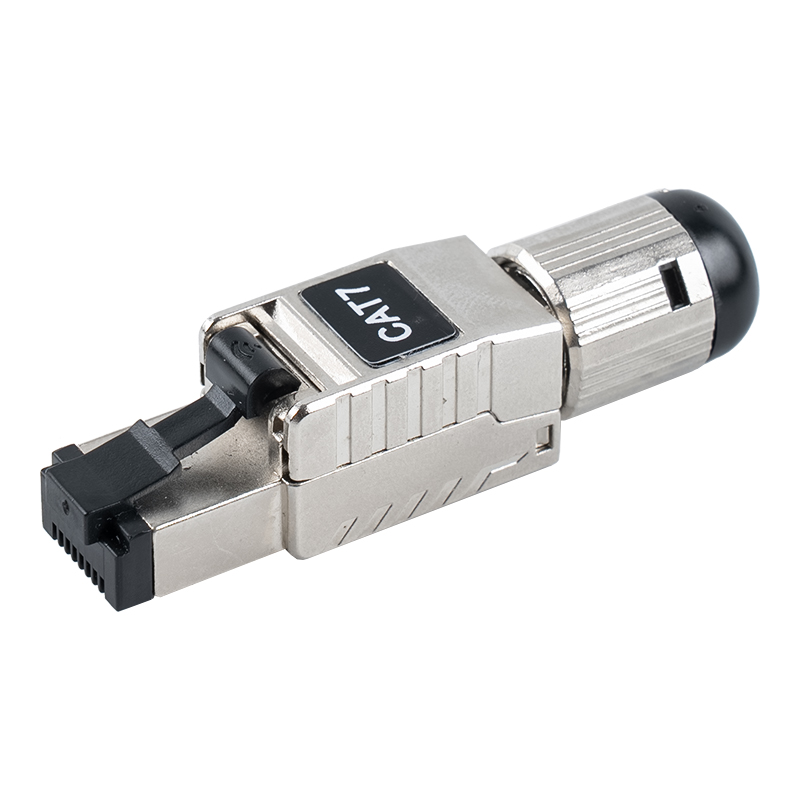 Cat7 Shielded Toolless RJ45 Connector(with Black Plastic Spring Clip) RJ-G60S-1-C7