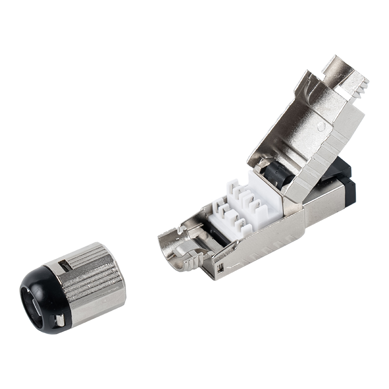 Cat7 Shielded Toolless RJ45 Connector(with Black Plastic Spring Clip) RJ-G60S-1-C7