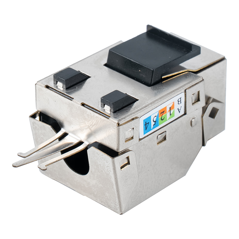 Cat6 Shielded 90° Keystone Jack (with metal casing) SM-2013SH8C6