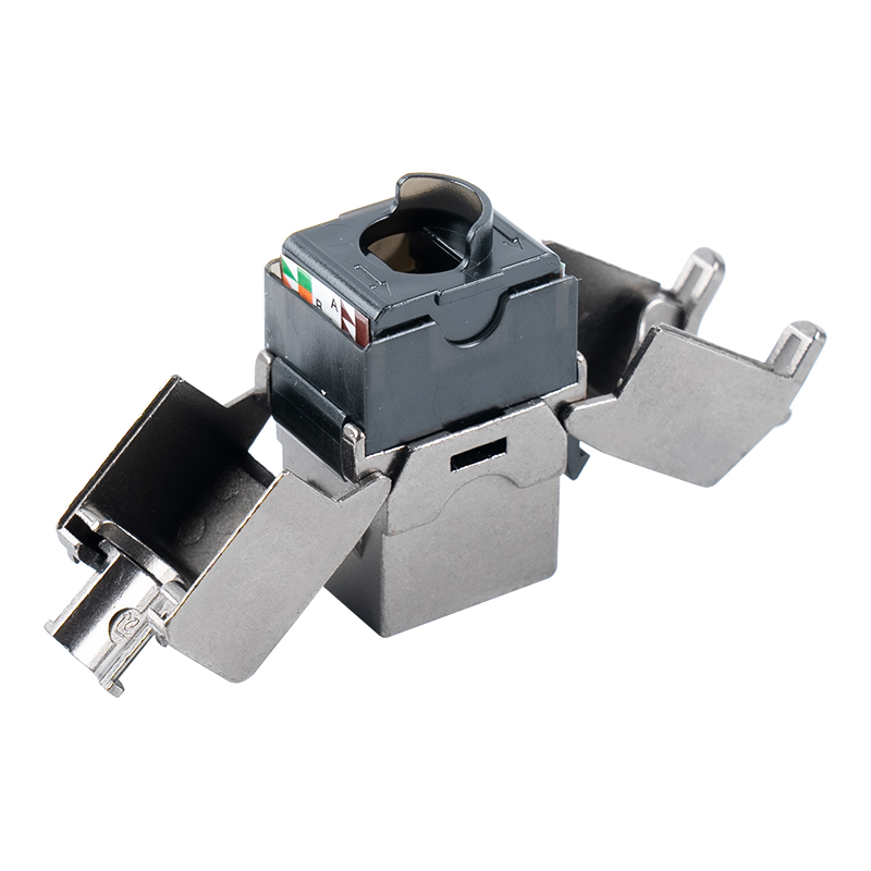 C6A Shielded 180° Tolless Keystone Jack (flip-open type) SM-2336SH8C6A 