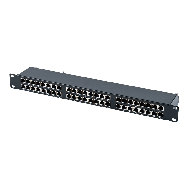 Cat6e 19-inch 1U shielded 48-port patch panel SP-3262SK48-C6A