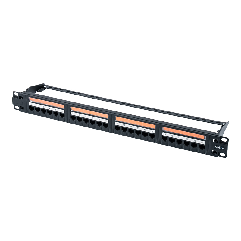 Cat5e 19-inch 1U unshielded 24-port patch panel (flip-top plastic window) SP-3410D24-C5E