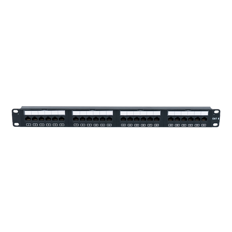 C6 19-inch 1U Unshielded 24-Port Patch Panel (Flip-top Plastic Window) SP-3411D24-C6