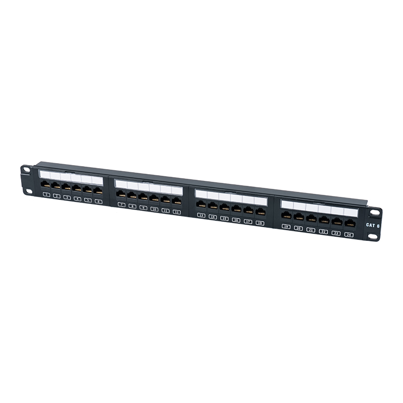 C6 19-inch 1U Unshielded 24-Port Patch Panel (Flip-top Plastic Window) SP-3411D24-C6