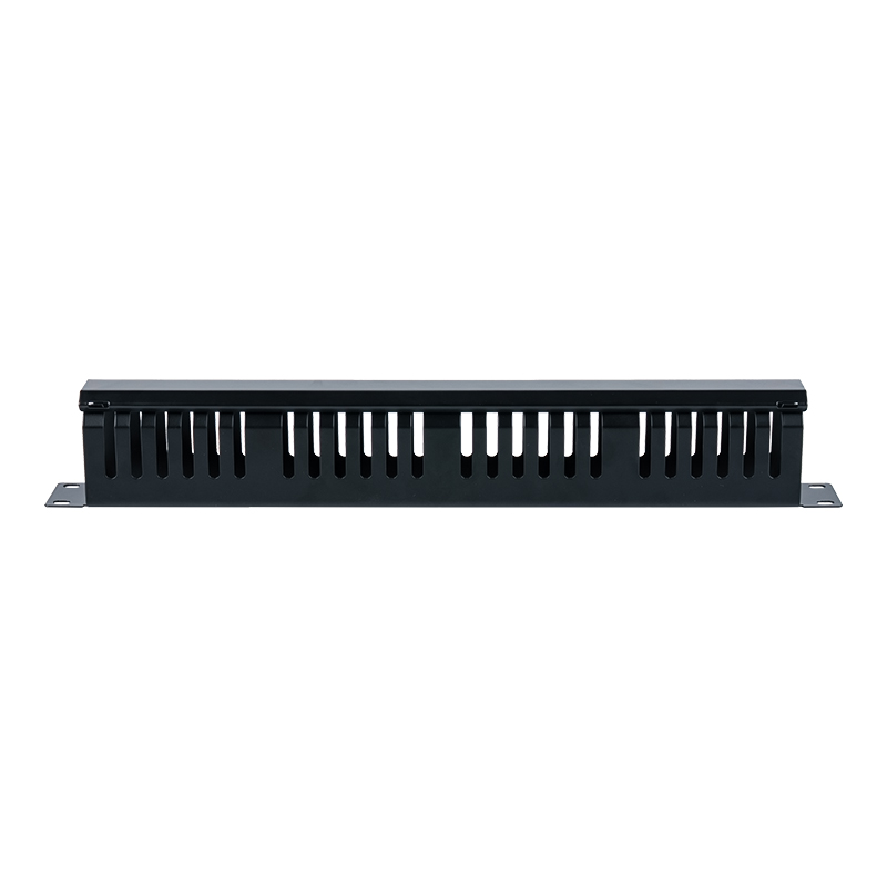19-inch 1U Plastic Cable Management Panel (24 Slots with Cover) SP-3802-1U