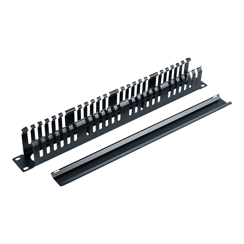 19-inch 1U Plastic Cable Management Panel (24 Slots with Cover) SP-3802-1U