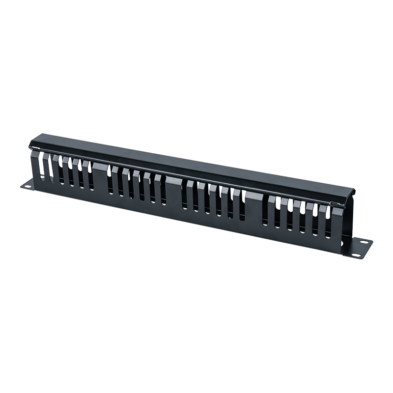 19-inch 1U Plastic Cable Management Panel (24 Slots with Cover) SP-3802-1U